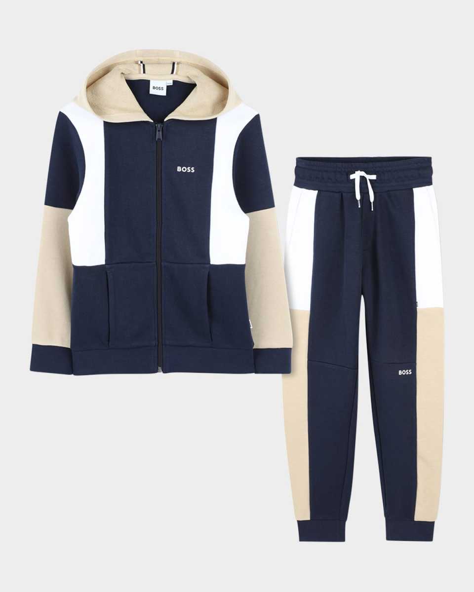 Boy's Colorblocked Hoodie and Tracksuit Pants, Size 4-